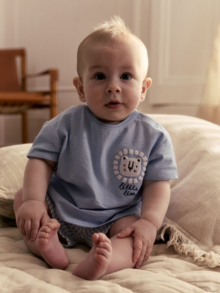 Blue Lion Top and Shorts Baby Set (0mths-2yrs)