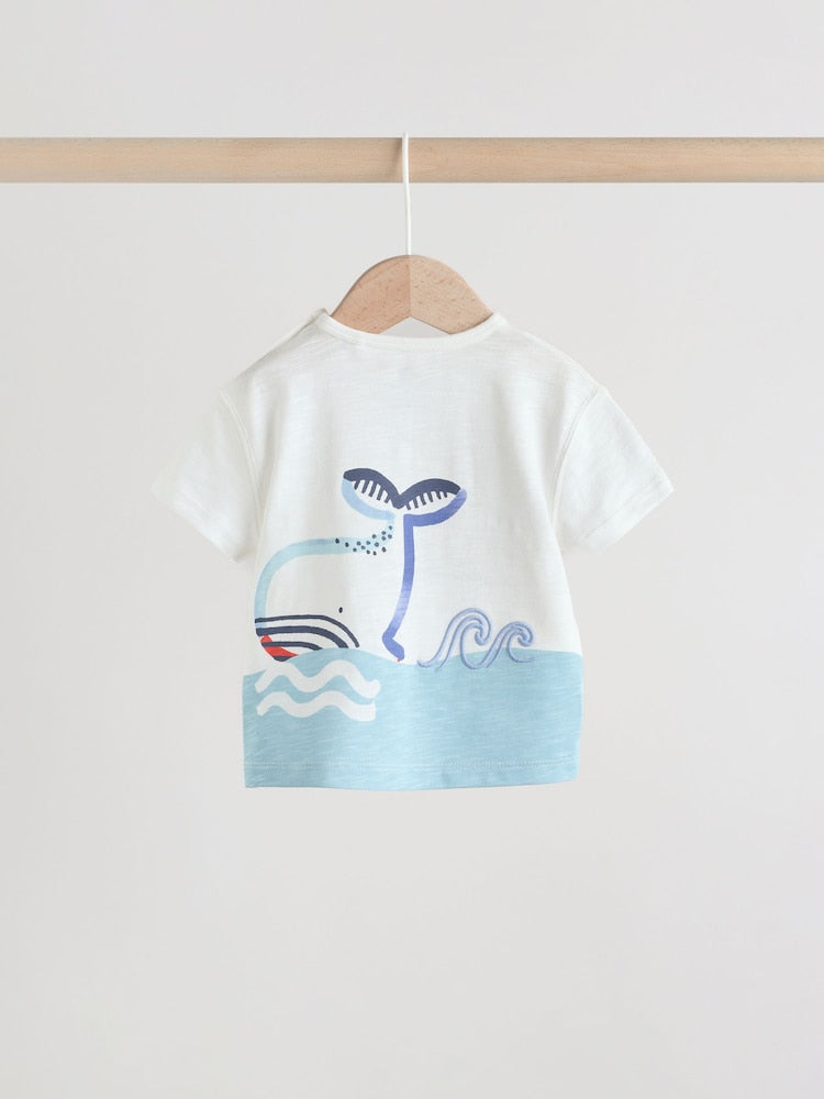 Blue Nautical Scene Top and Shorts Baby Set (0mths-2yrs)