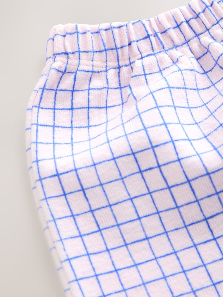 Pink/Blue Check Wide Leg Frill Trousers (3mths-7yrs)