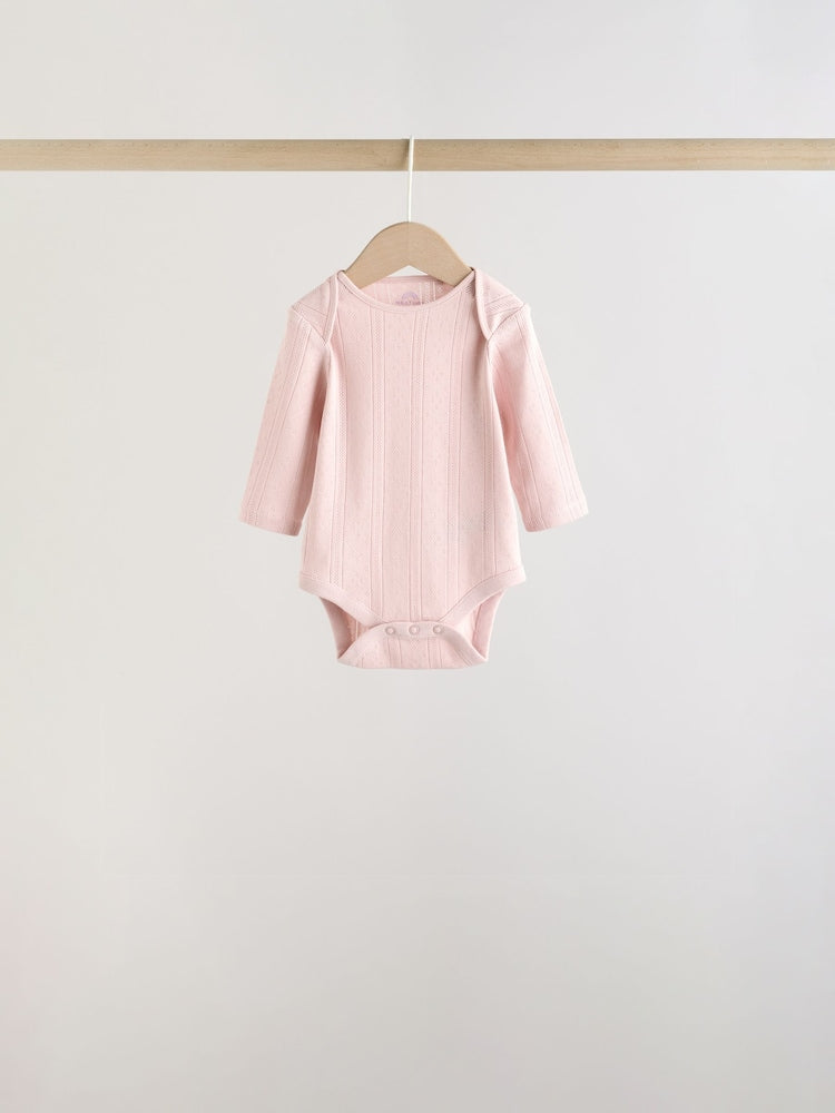 Purple Long Sleeve Baby Bodysuits 5 Pack