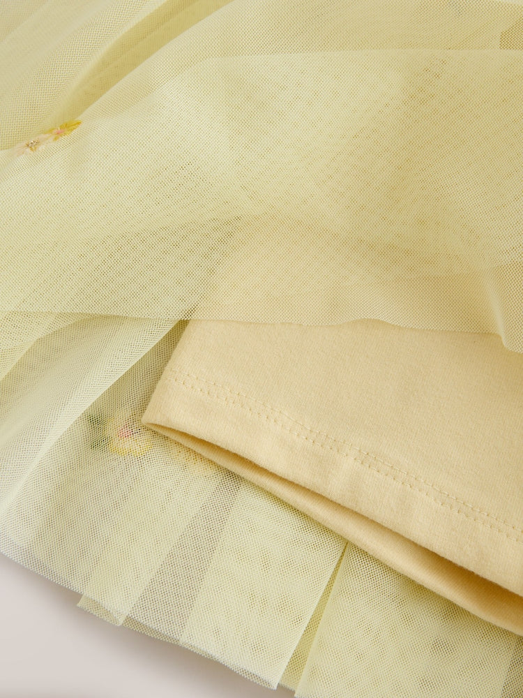Yellow Embroidered Top & Skirt Set (3mths-7yrs)