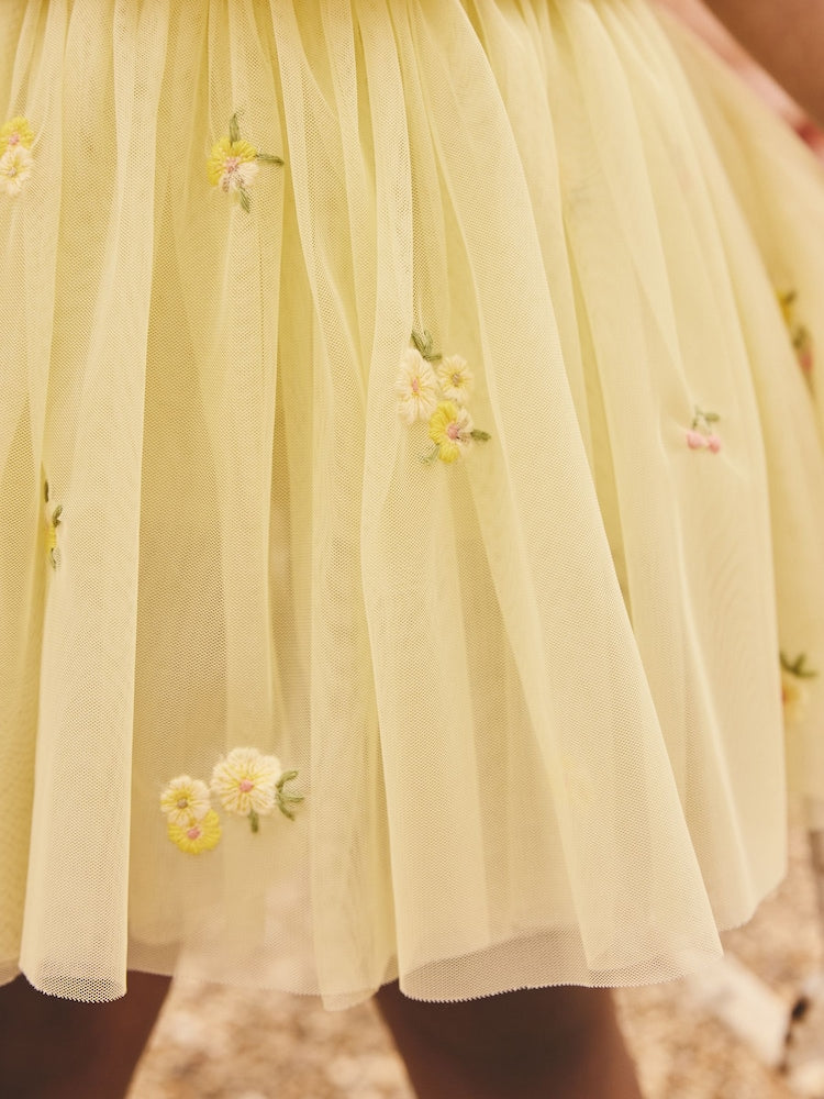 Yellow Embroidered Top & Skirt Set (3mths-7yrs)