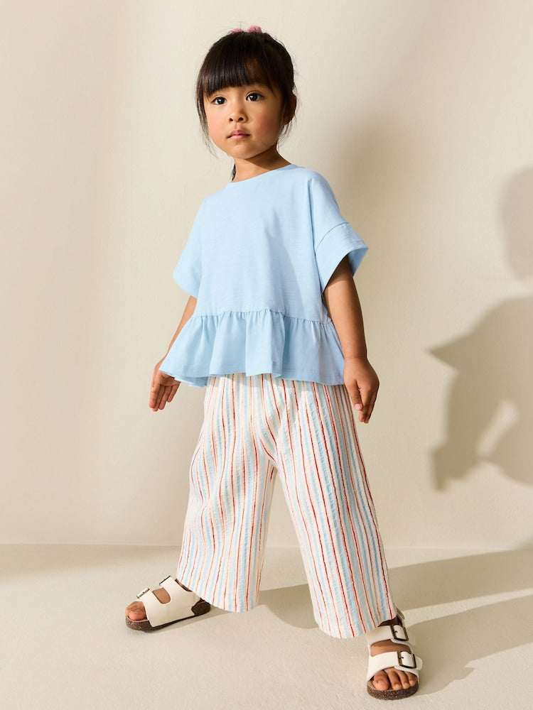 Blue Short Sleeve Peplum T-Shirt (3mths-7yrs)
