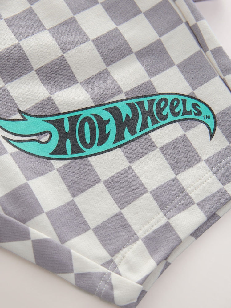 Lilac Purple Hot Wheels Check Short T-Shirt Set (9mths-8yrs) - Size 9-12 Months (74-80cm)