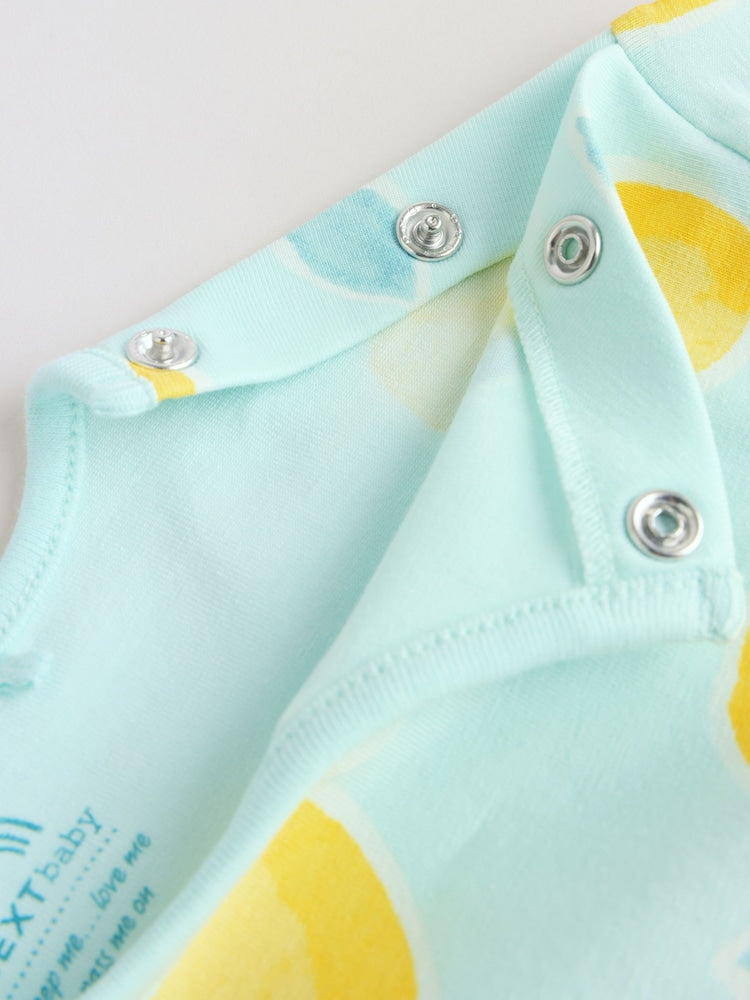 Blue and Yellow Lemon Printed