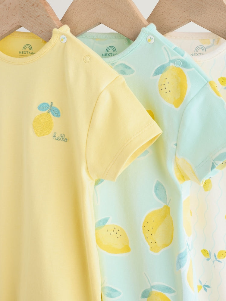 Blue and Yellow Lemon Printed