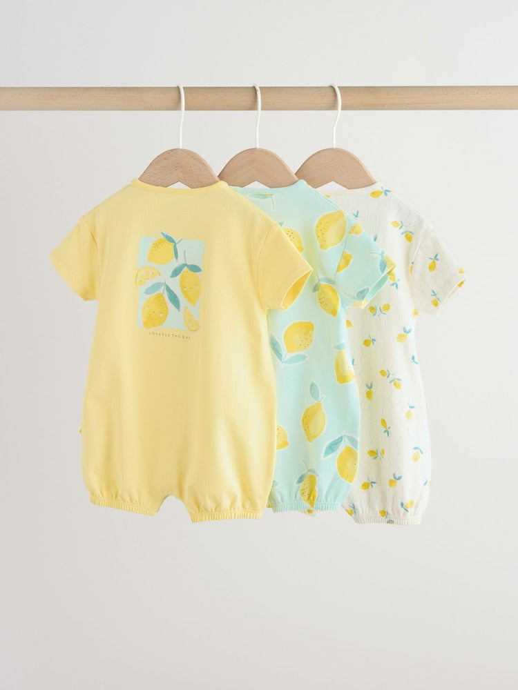 Blue and Yellow Lemon Printed