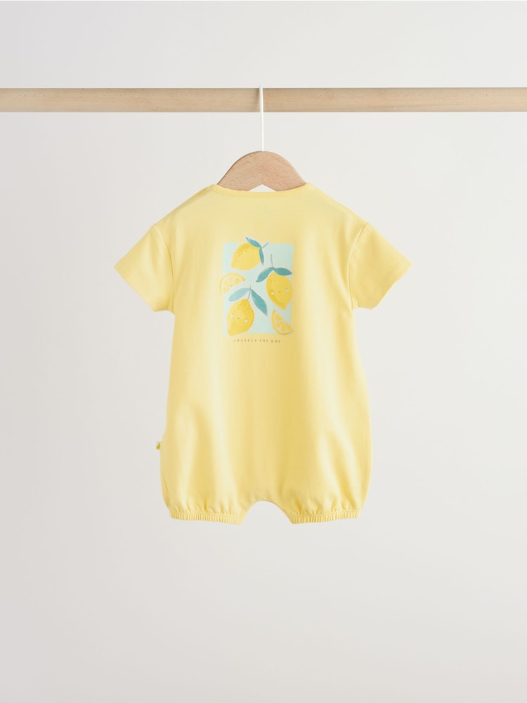 Blue and Yellow Lemon Printed