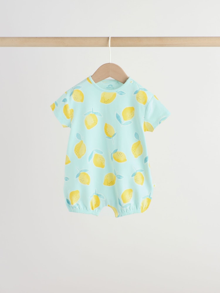 Blue and Yellow Lemon Printed