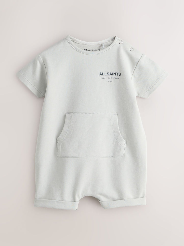 smALLSAINTS Light Grey Underground Short Sleeve Baby Boys Romper and Hat Set