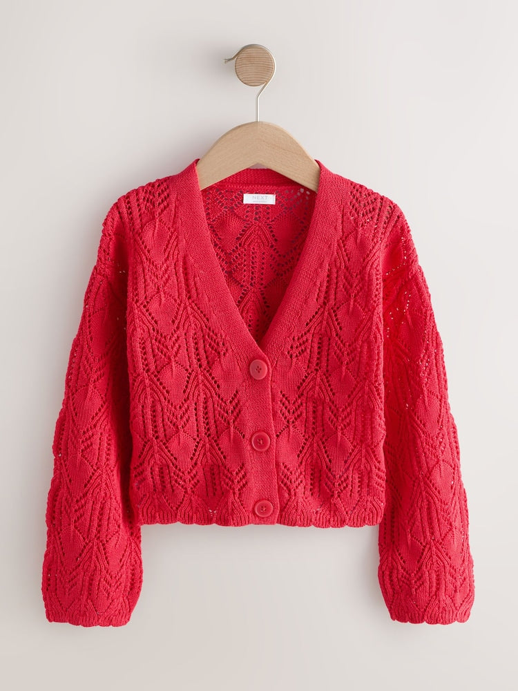 Red Knitted Cardigan (3-16yrs)
