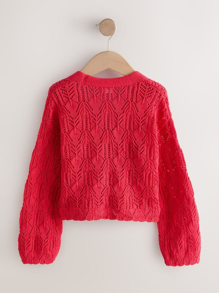 Red Knitted Cardigan (3-16yrs)