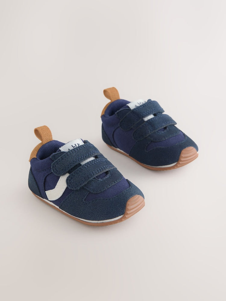 Navy Baby Touch Fastening Trainers (0-2mths) - Size Up To 3 Months (50 - 62cm)