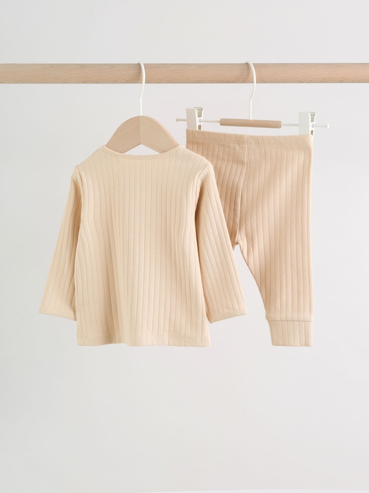 Neutral Hello World Top and Leggings Baby Set (0-18mths)
