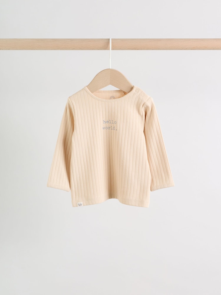 Neutral Hello World Top and Leggings Baby Set (0-18mths)