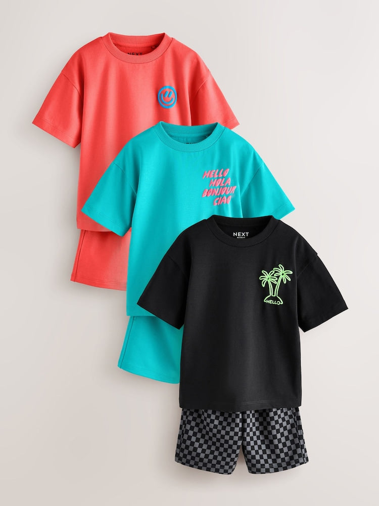 Coral/Aqua/Black Slogan
