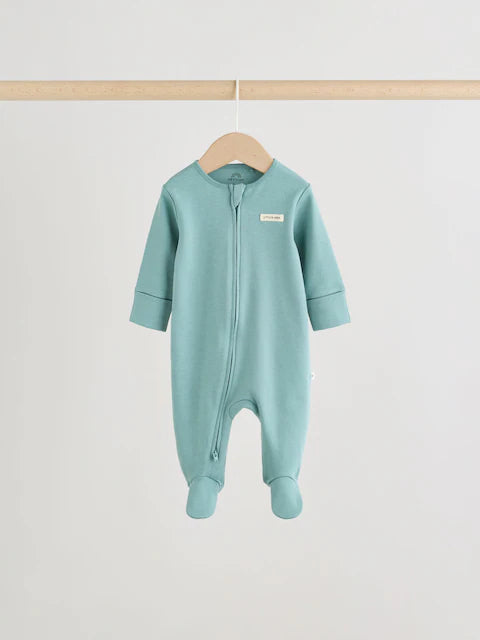 Yellow/Blue Sunshine Two Way Zip Baby Sleepsuits 3 Pack (0mths-3yrs)