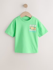Green Skateboard Short Sleeve Back Print T-Shirt (3mths-7yrs) - Size 3-6 Months (62-68cm)