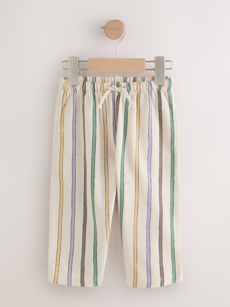 Multi Pastel Stripe Textured Lightweight Joggers (3mths-7yrs) - Size 3-6 Months (62-68cm)
