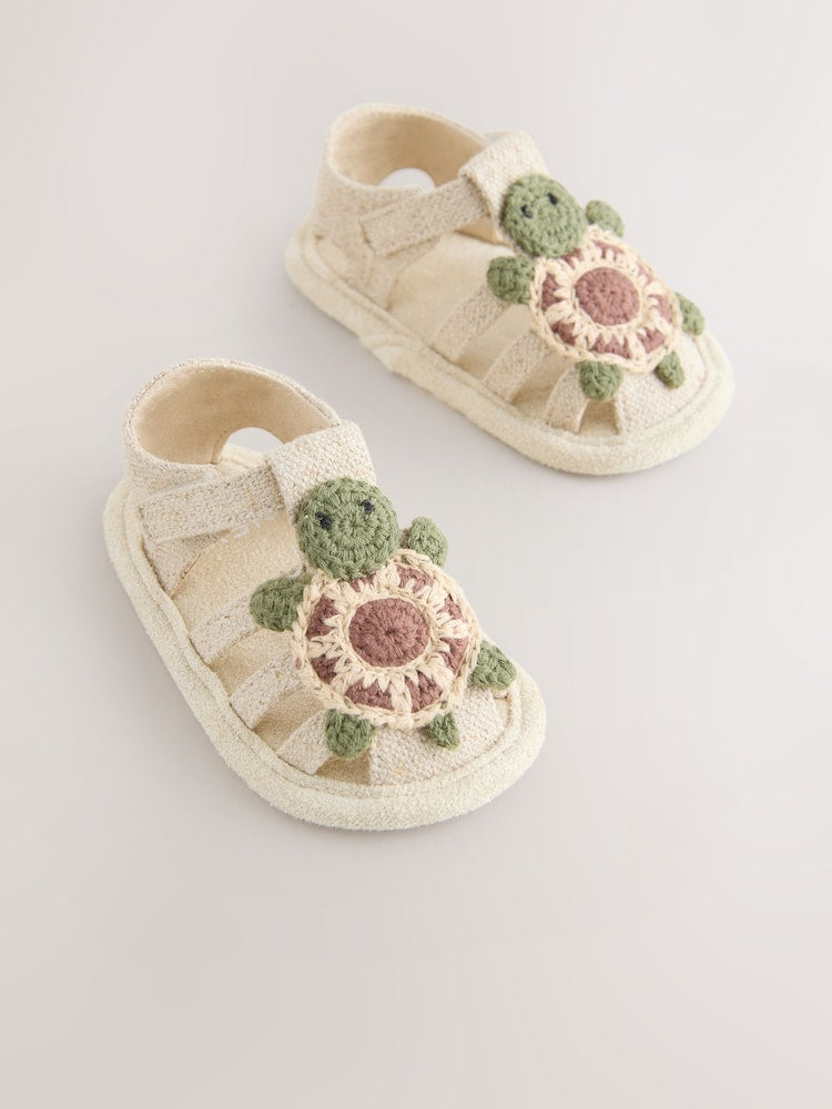 Neutral Turtle Baby Fisherman Sandals (0-2mths) - Size Up To 3 Months (50 - 62cm) - Neutral Turtle
