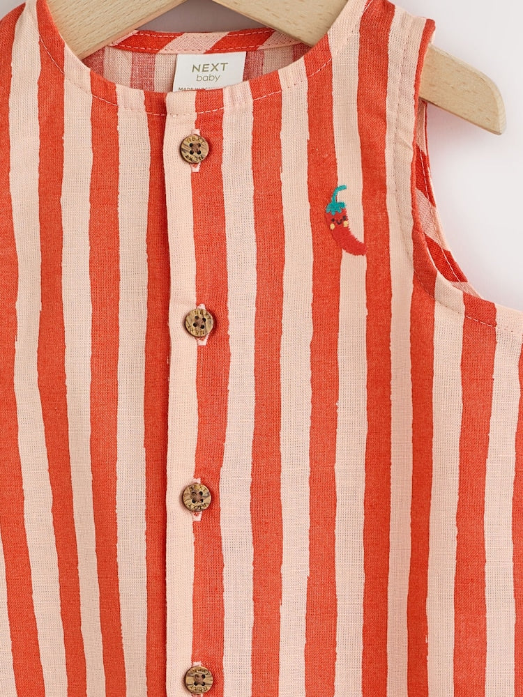 Red Stripe Chilli Print