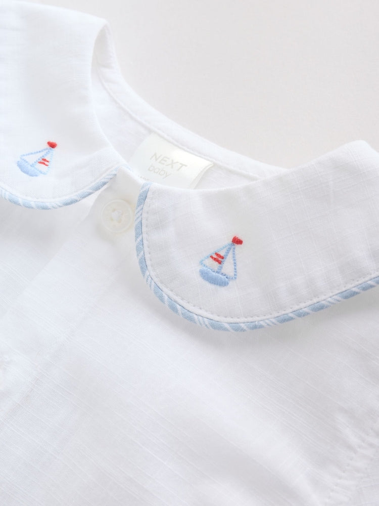 Blue Nautical Smart Shirt and Shorts Baby Set (0mths-2yrs)