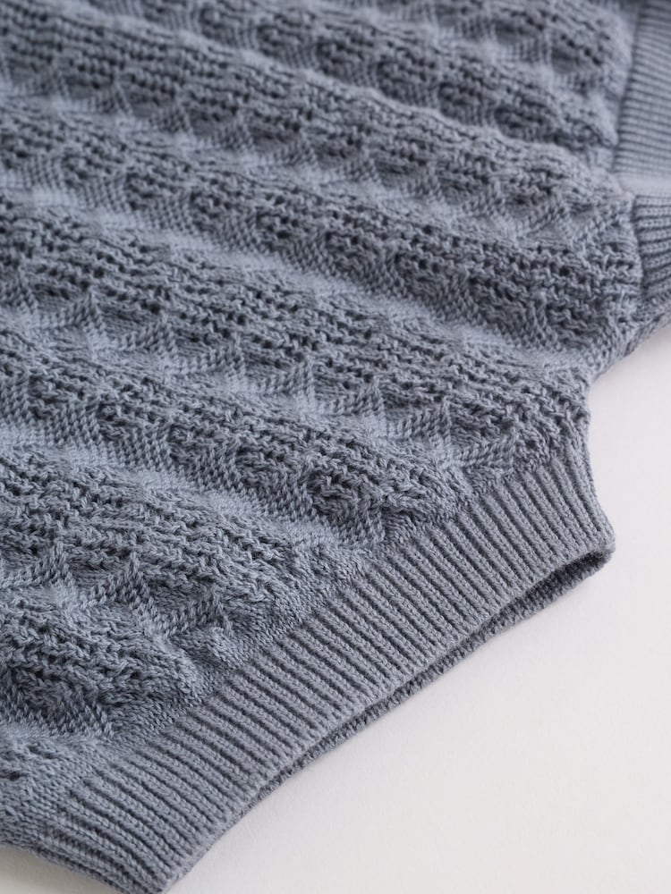 Blue Knitted Top and Shorts Baby Set (0mths-2yrs)