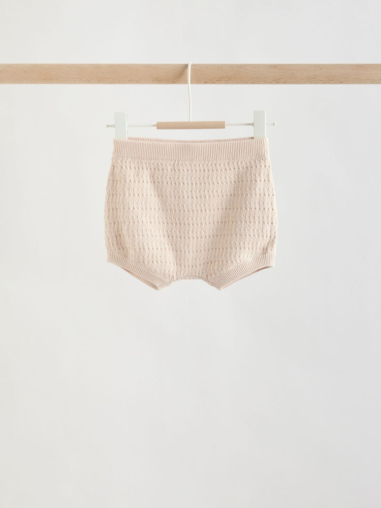 Neutral/Bright Farm Knitted Top and Shorts Baby Set (0mths-2yrs)