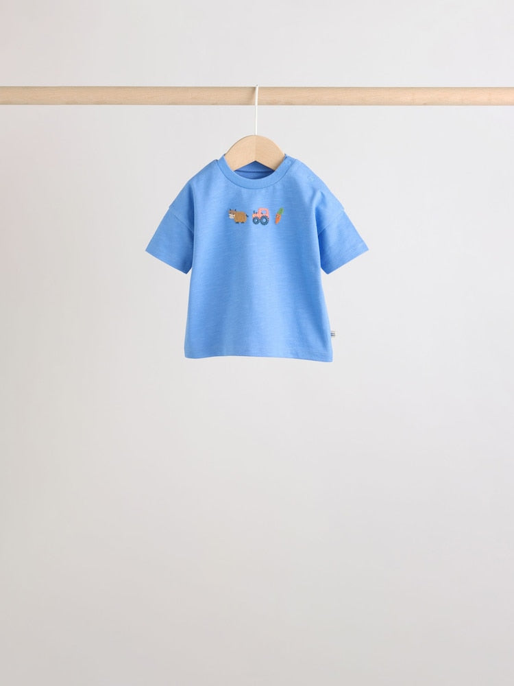 Blue/Red Homegrown Farm Tops and Shorts Baby Set 6 Piece (0mths-2yrs)