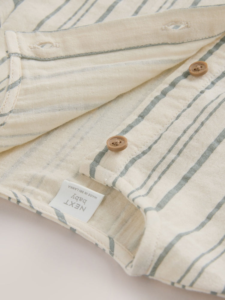 Mono Stripe Short Sleeve Baby Romper (0mths-3yrs) - Size Up to 1 Month (56cm)
