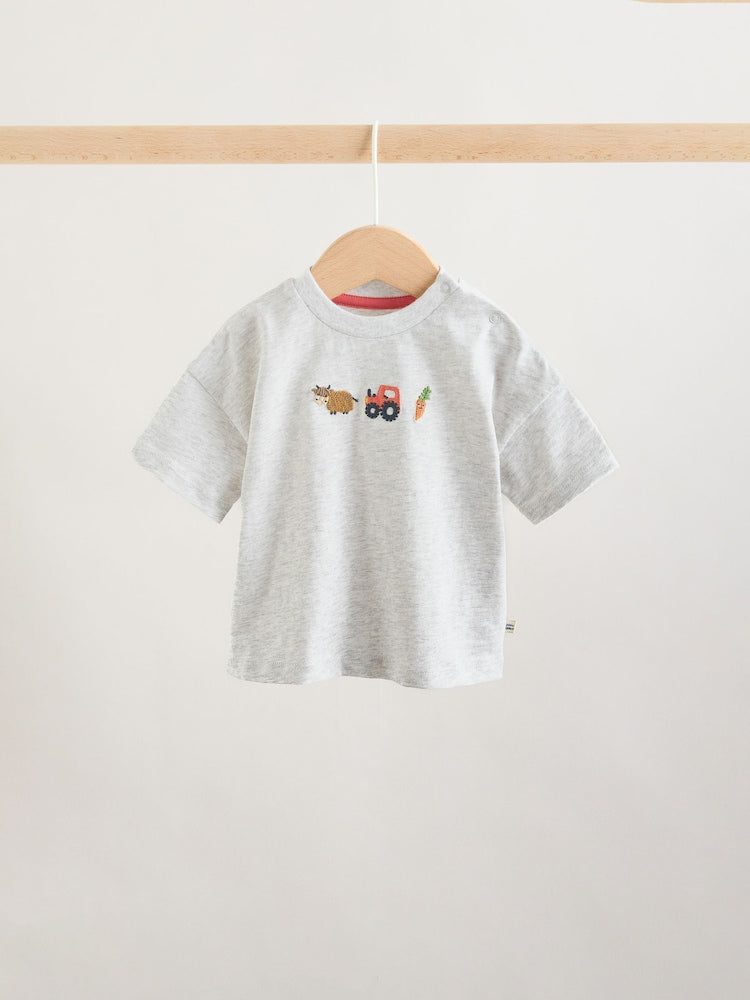 Red Farm Print Top and Shorts Baby Set (0mths-2yrs)