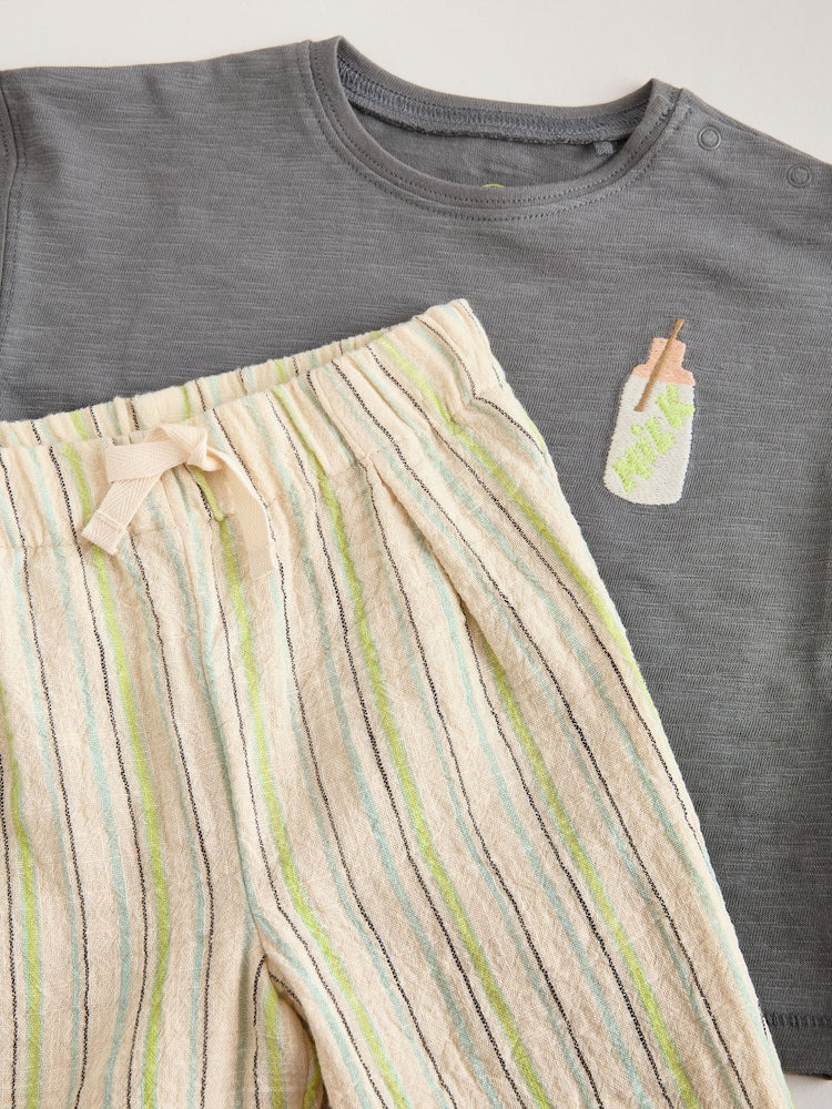 Grey Picnic Top & Trousers Baby Set (0mths-2yrs)