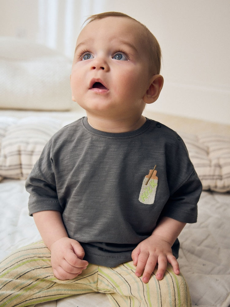Grey Picnic Top & Trousers Baby Set (0mths-2yrs)