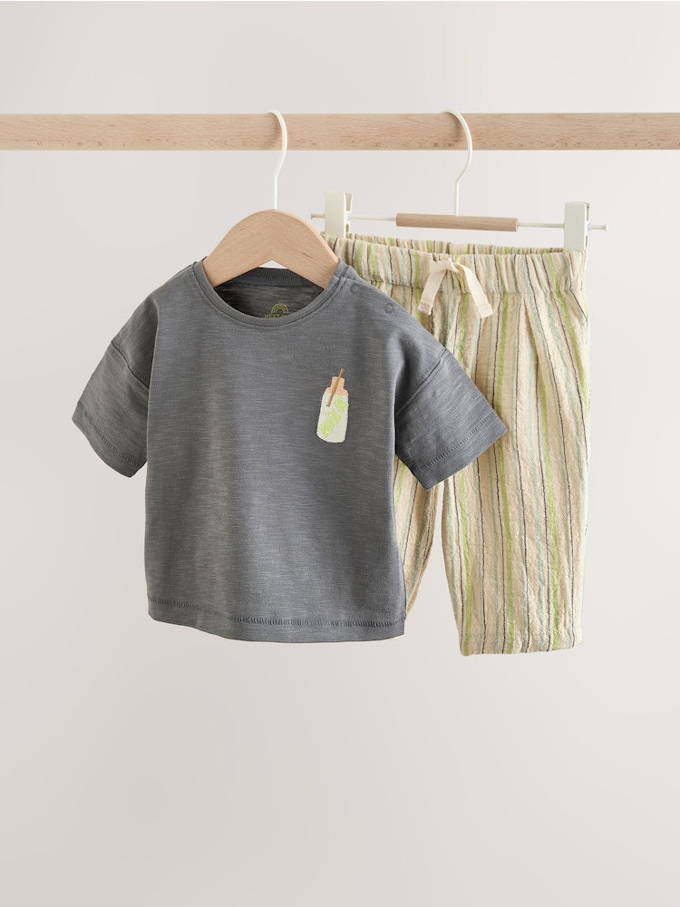 Grey Picnic Top & Trousers Baby Set (0mths-2yrs)
