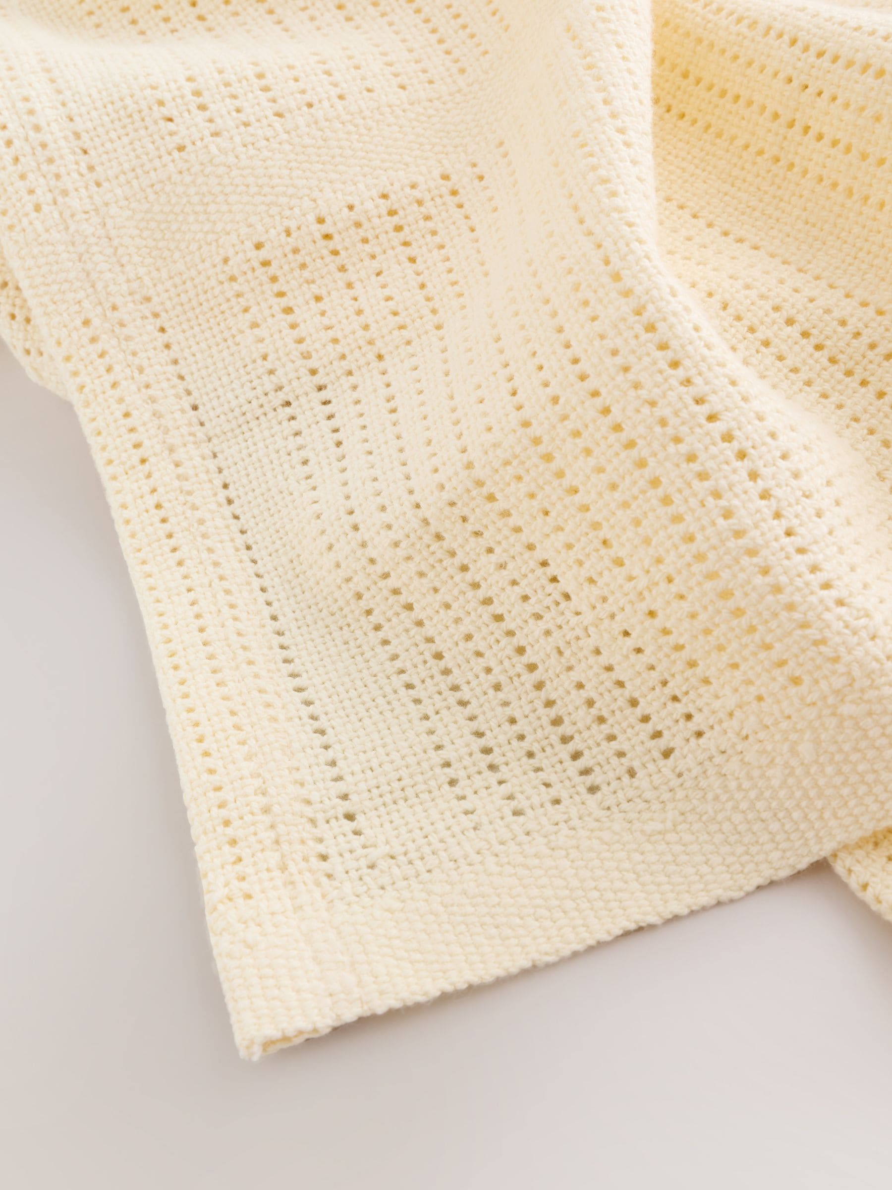 2 Pack Yellow Cotton Baby Cellular Blankets - Size 75x95