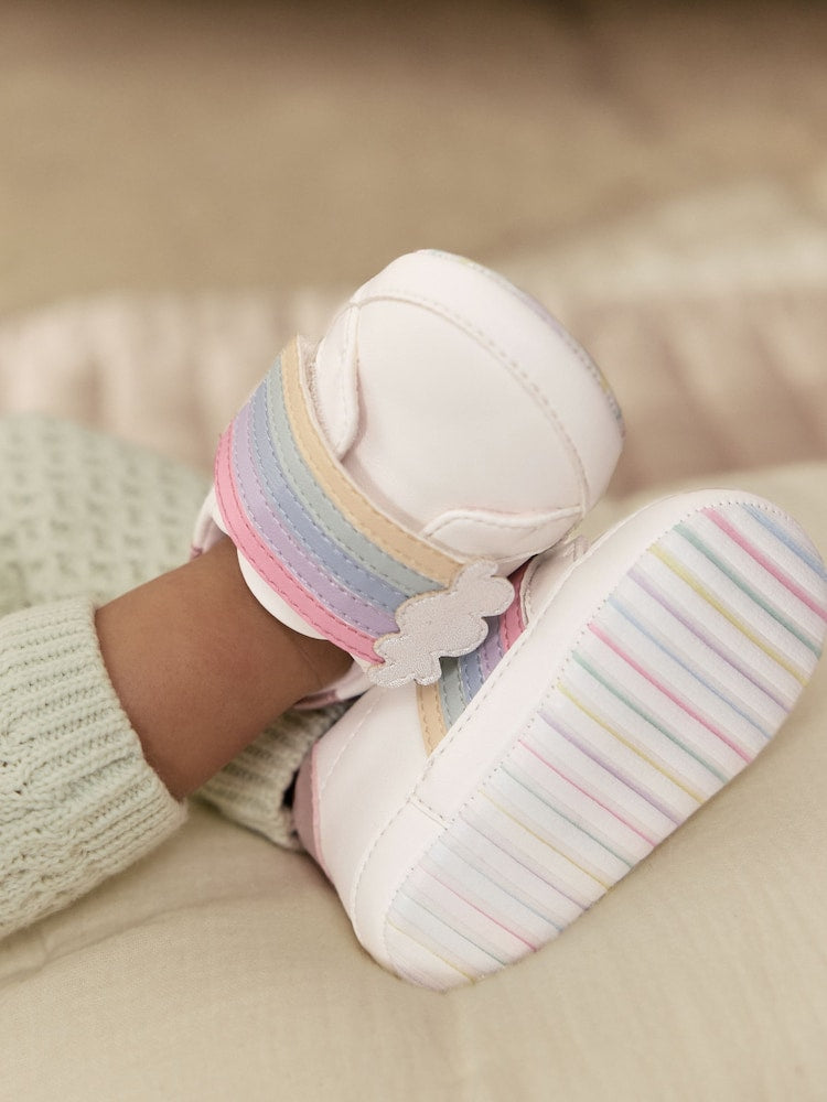 White Rainbow Baby Touch Fasten Trainers (0-24mths)