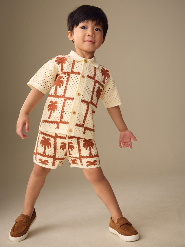 Rust Brown Crochet Palm Tree Set (12mths-7yrs)
