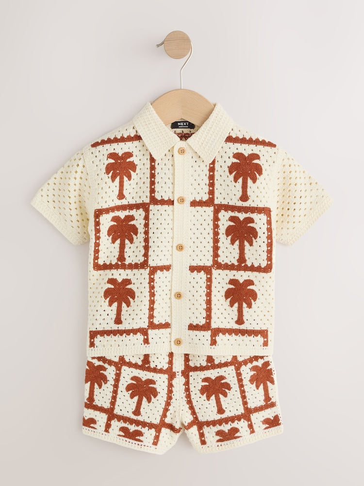 Rust Brown Crochet Palm Tree Set (12mths-7yrs)