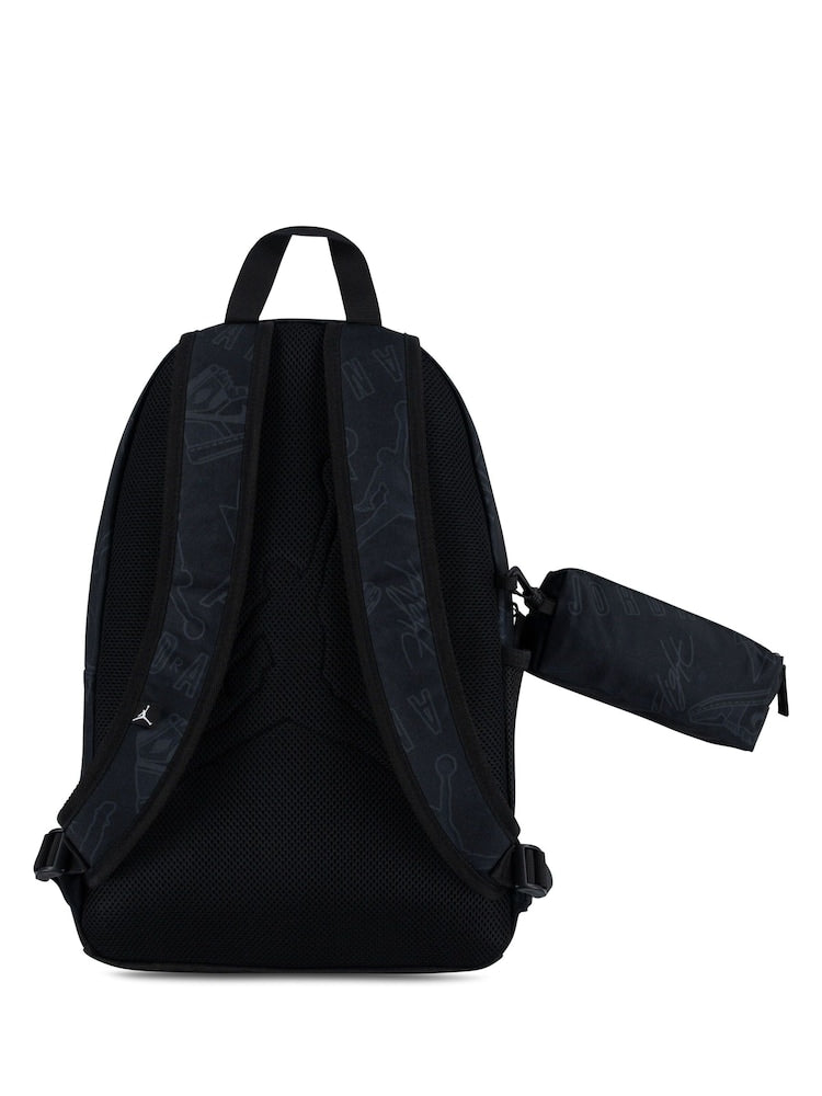 Jordan Black Red Jan Air School Backpack and Pencil Case - Size One