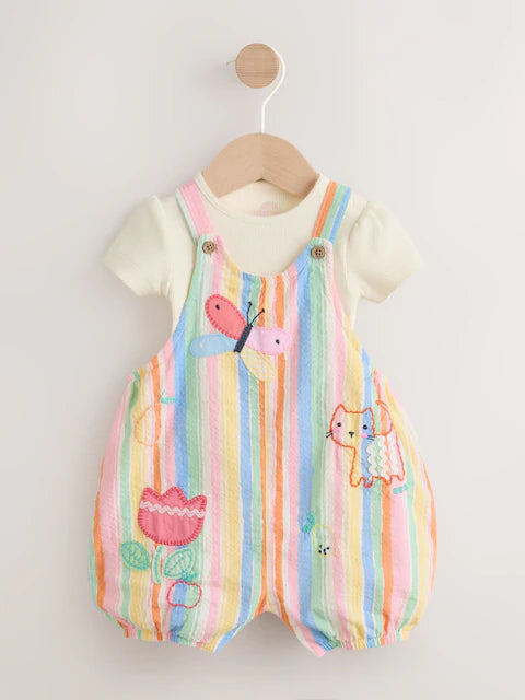 Multi Character Baby Dungarees and Bodysuits Set 2 Piece (0mths-2yrs)