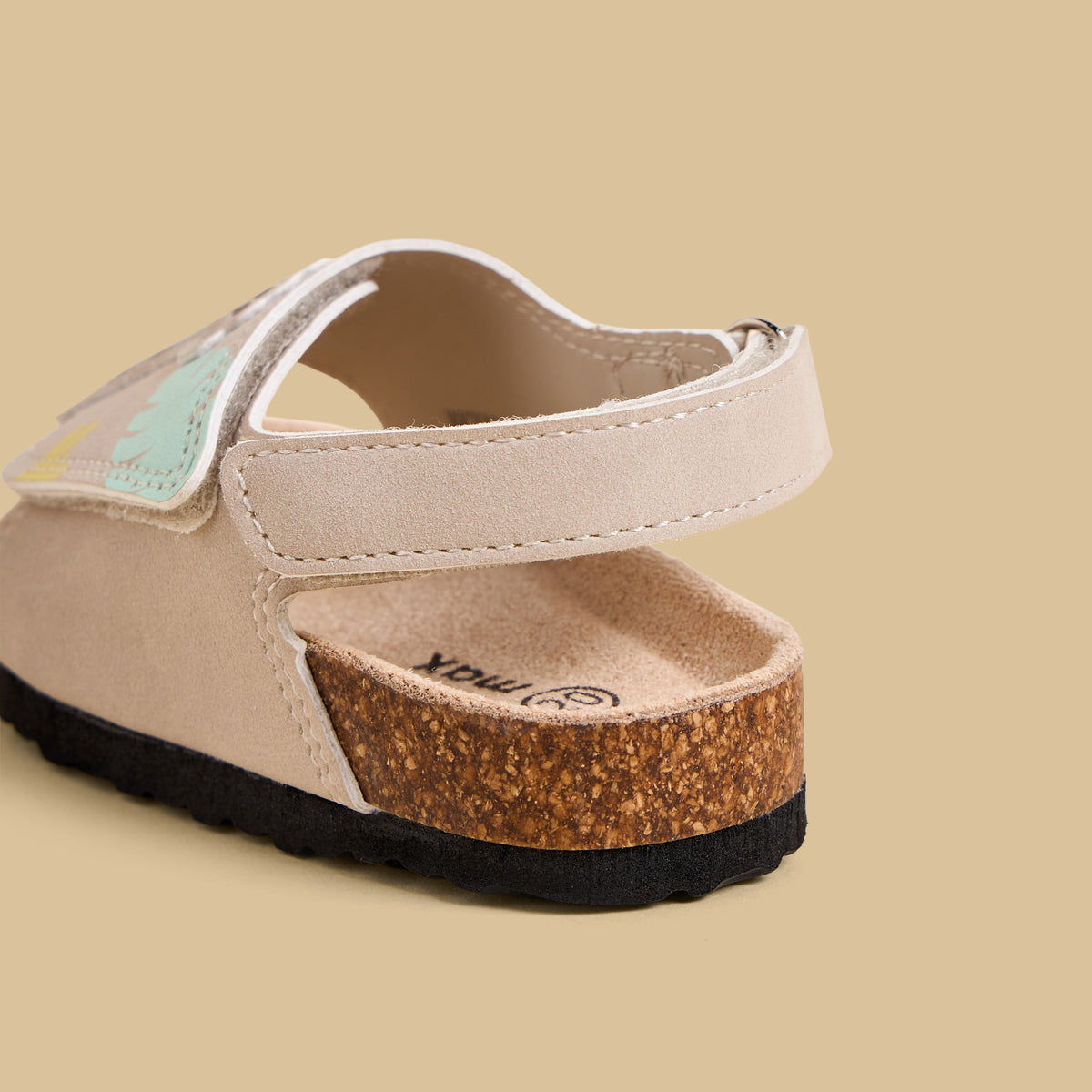 Giraffe Applique Sandals with Hook and Loop Closure