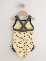 Yellow/Black Polka Dot Ruffle Swimsuit (3-16yrs) - Size 3 Years (98cm)