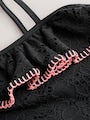 Black Embroidered One Shoulder Swimsuit (3-16yrs) - Size 3 Years (98cm)