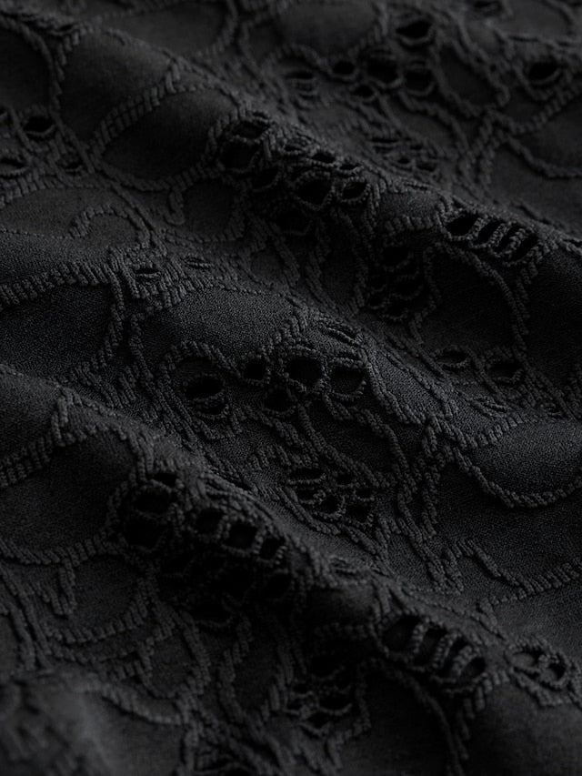 Black Embroidered One Shoulder Swimsuit (3-16yrs) - Size 3 Years (98cm)