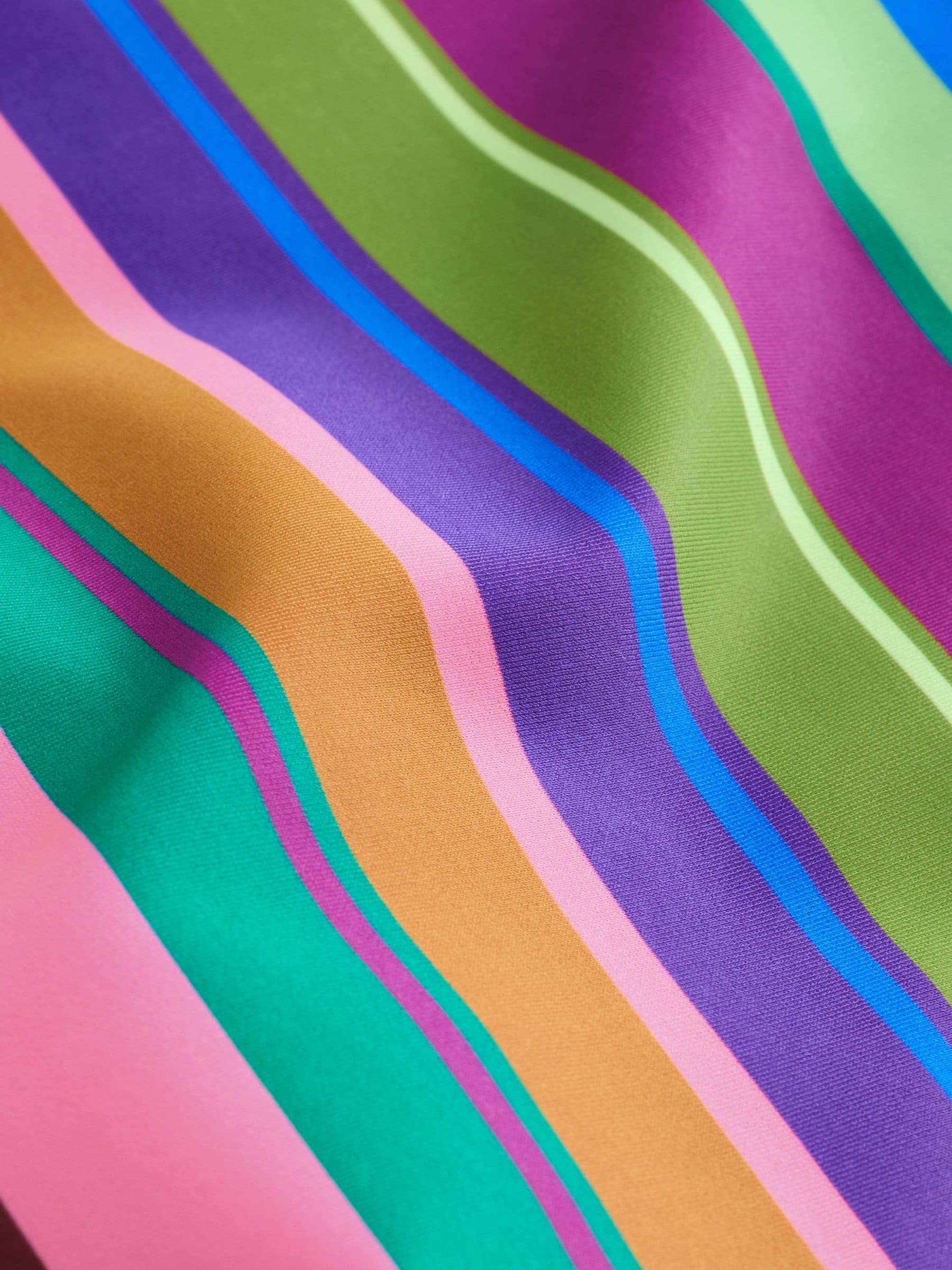Multi Rainbow Stripe Strappy Ruched Swimsuit (3-16yrs) - Size 3 Years (98cm)