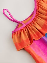 Multi Glitter Stripe One Shoulder Swimsuit (3-16yrs) - Size 3 Years (98cm)