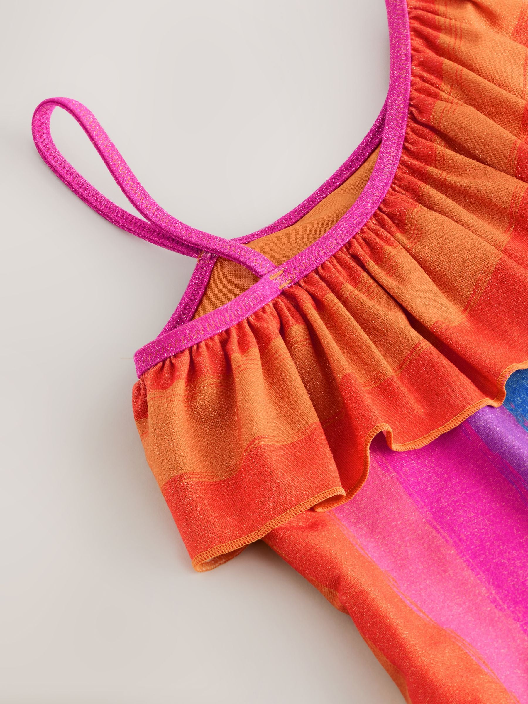 Multi Glitter Stripe One Shoulder Swimsuit (3-16yrs) - Size 3 Years (98cm)