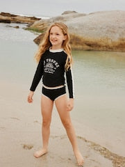 Black/White Graphic Sunsafe Suit (3-16yrs) - Size 3 Years (98cm)
