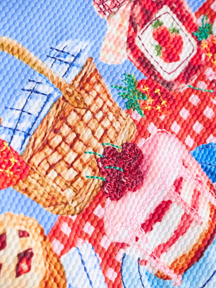 Red/Blue Gingham Picnic Frill Leg Swimsuit (3mths-10yrs)