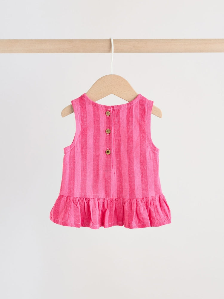 Red Stripe Baby Woven Top and Trousers Set 2 Piece (0mths-2yrs)
